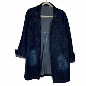 𝅺LONG Denim Distressed Jacket